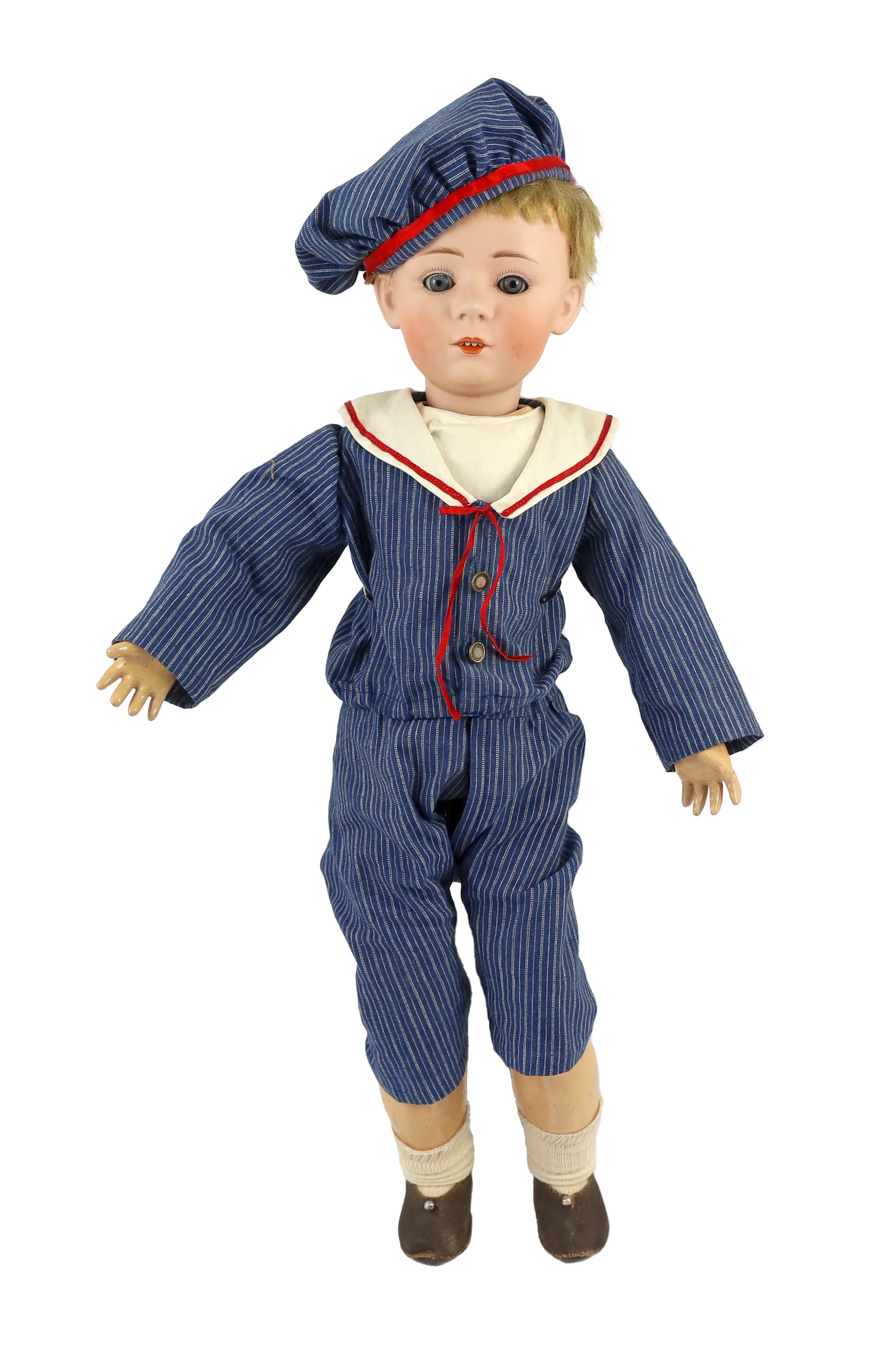 A Gebrüder Heubach bisque character doll, German, circa 1920, 20in.